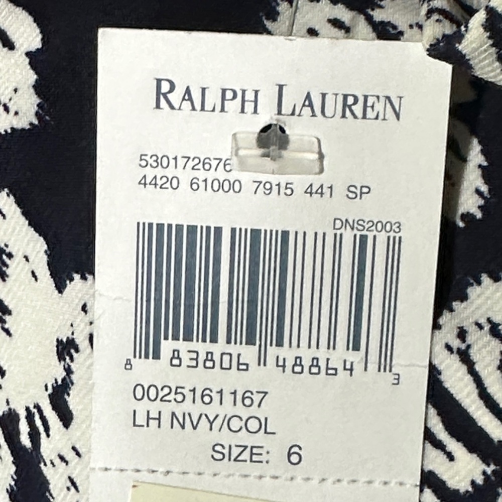 Lauren Ralph Lauren Dress Dark Blue/White Size 6 - Picture 6 of 6